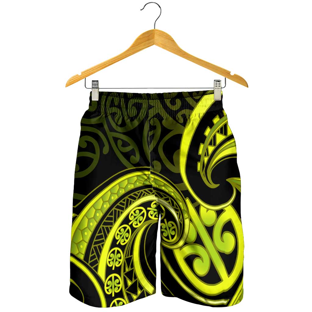 Lime Green New Zealand Mangopare Shorts for Men Aotearoa Maori Koru Style LT14 - Polynesian Pride
