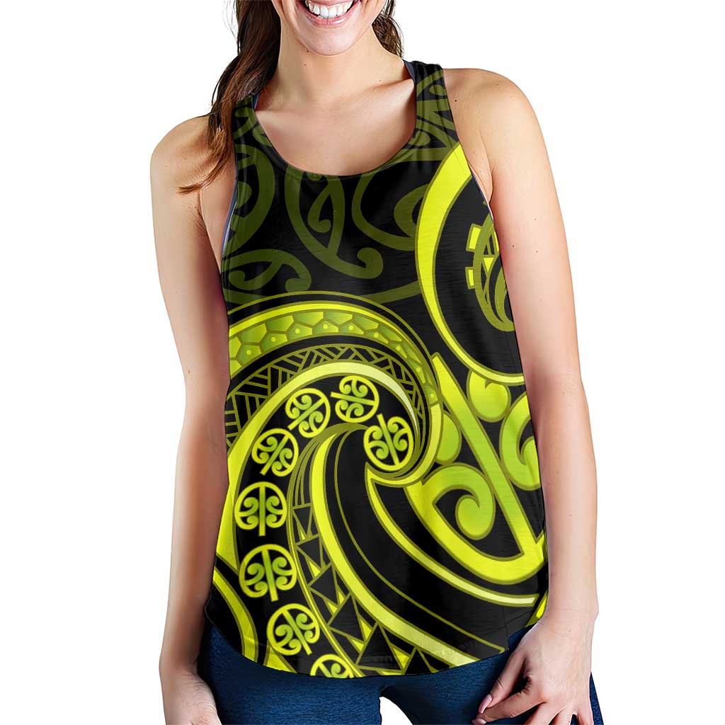 Lime Green New Zealand Mangopare Women Racerback Tank Aotearoa Maori Koru Style LT14 - Polynesian Pride