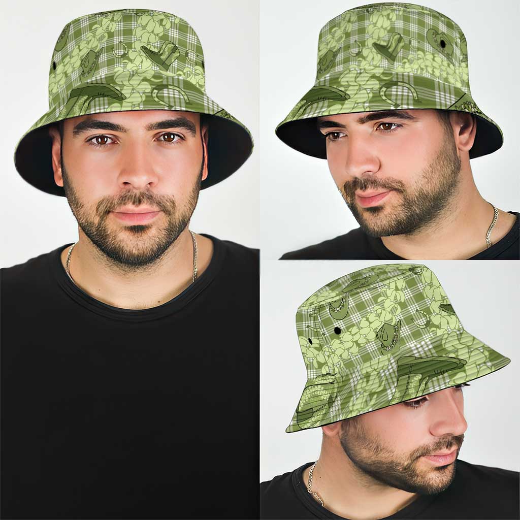 Lime Palaka Hawaii Cowboy Bucket Hat Puakenikeni Lei Paniolo Papale Seamless Vibes - Polynesian Pride