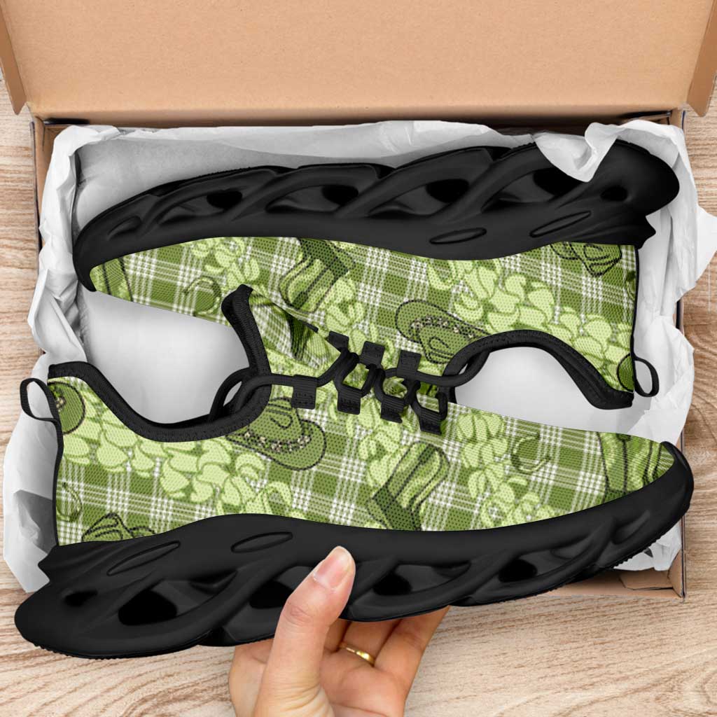 Lime Palaka Hawaii Cowboy Clunky Sneakers Puakenikeni Lei Paniolo Papale Seamless Vibes - Polynesian Pride