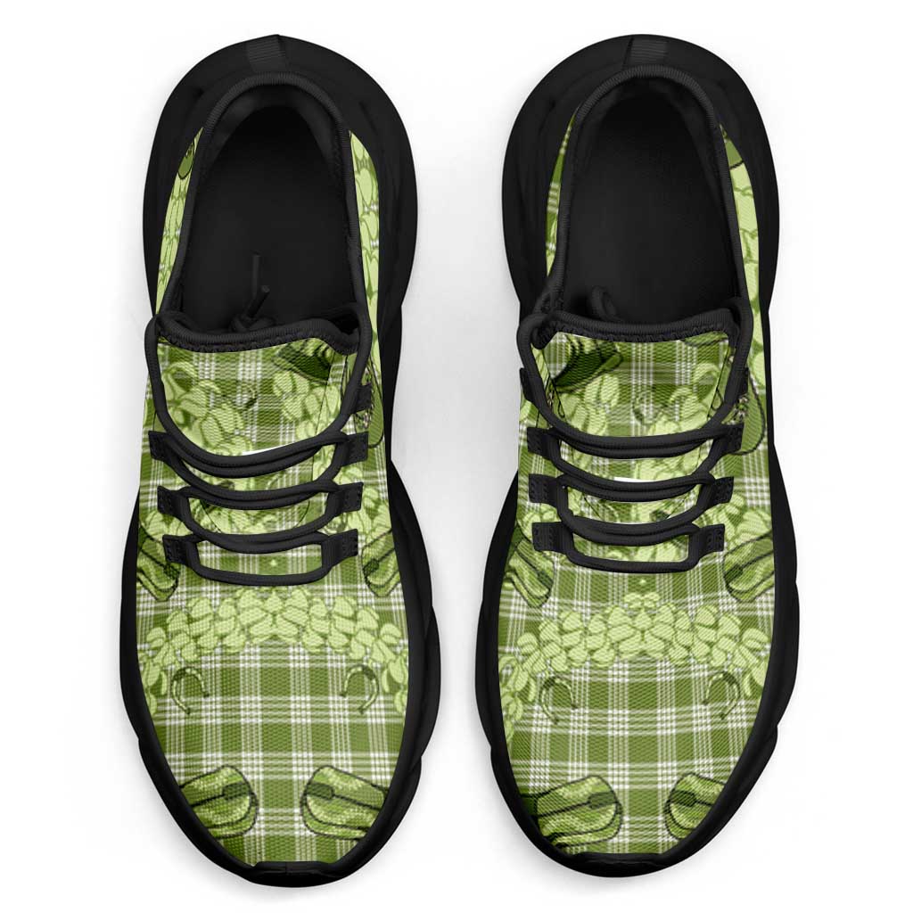 Lime Palaka Hawaii Cowboy Clunky Sneakers Puakenikeni Lei Paniolo Papale Seamless Vibes - Polynesian Pride