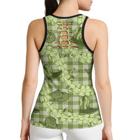 Lime Palaka Hawaii Cowboy Hollow Tank Top Puakenikeni Lei Paniolo Papale Seamless Vibes LT14 - Polynesian Pride
