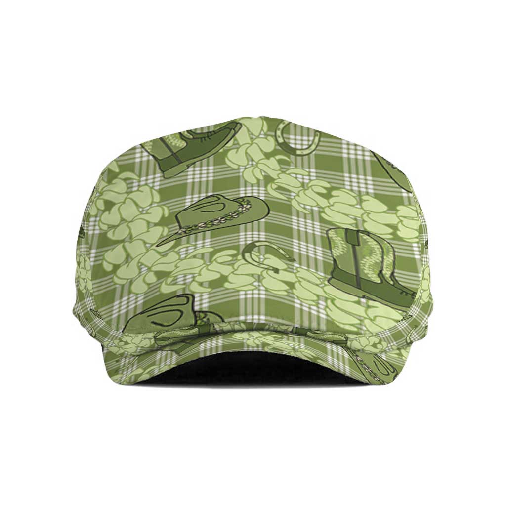 Lime Palaka Hawaii Cowboy Jeff Hat Puakenikeni Lei Paniolo Papale Seamless Vibes - Polynesian Pride