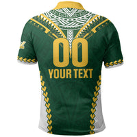 Custom Rugby League Cook Islands Polo Shirt Tribal Pattern Green Version LT01 - Polynesian Pride
