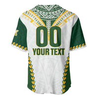 Custom Rugby League Cook Islands Baseball Jersey Tribal Pattern White Version LT01 - Polynesian Pride