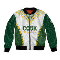 Custom Rugby League Cook Islands Bomber Jacket Tribal Pattern White Version LT01 Unisex White - Polynesian Pride