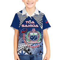 Custom Samoa Rugby Kid Hawaiian Shirt Toa Samoa Myriad Patterns LT01 Kid Blue - Polynesian Pride