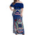 Custom Samoa Rugby Off Shoulder Maxi Dress Toa Samoa Myriad Patterns LT01 Women Blue - Polynesian Pride