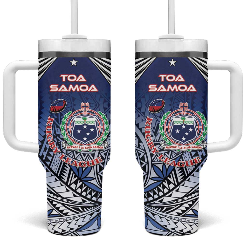 Samoa Rugby Tumbler With Handle Toa Samoa Myriad Patterns