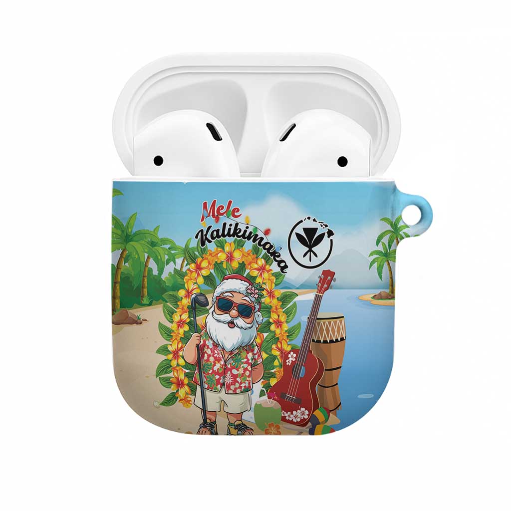 Hawaii Golf Christmas AirPods Case Mele Kalikimaka Funny Golfer Santa - Polynesian Pride
