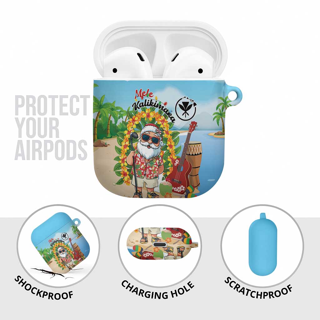 Hawaii Golf Christmas AirPods Case Mele Kalikimaka Funny Golfer Santa - Polynesian Pride