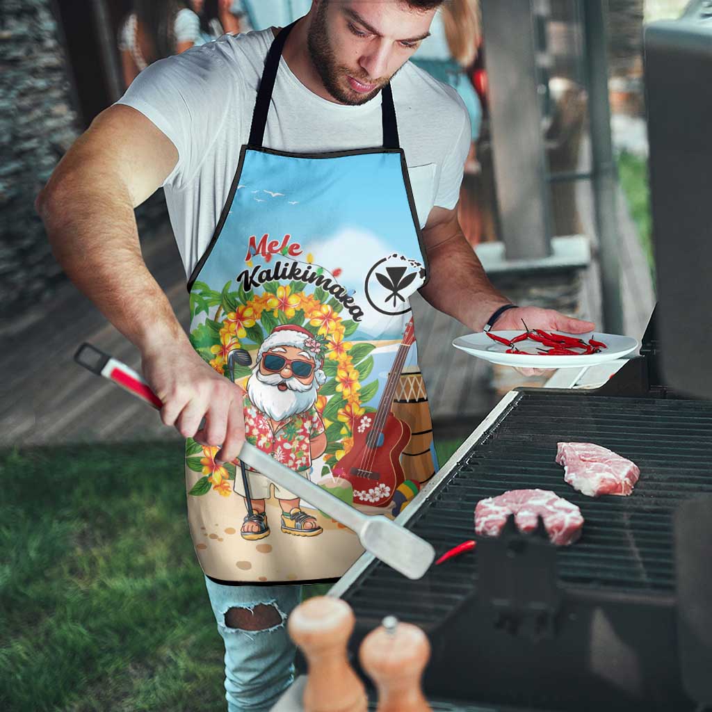 Hawaii Golf Christmas Apron Mele Kalikimaka Funny Golfer Santa - Polynesian Pride