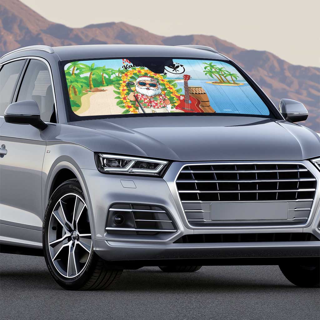 Hawaii Golf Christmas Auto Sun Shade Mele Kalikimaka Funny Golfer Santa - Polynesian Pride