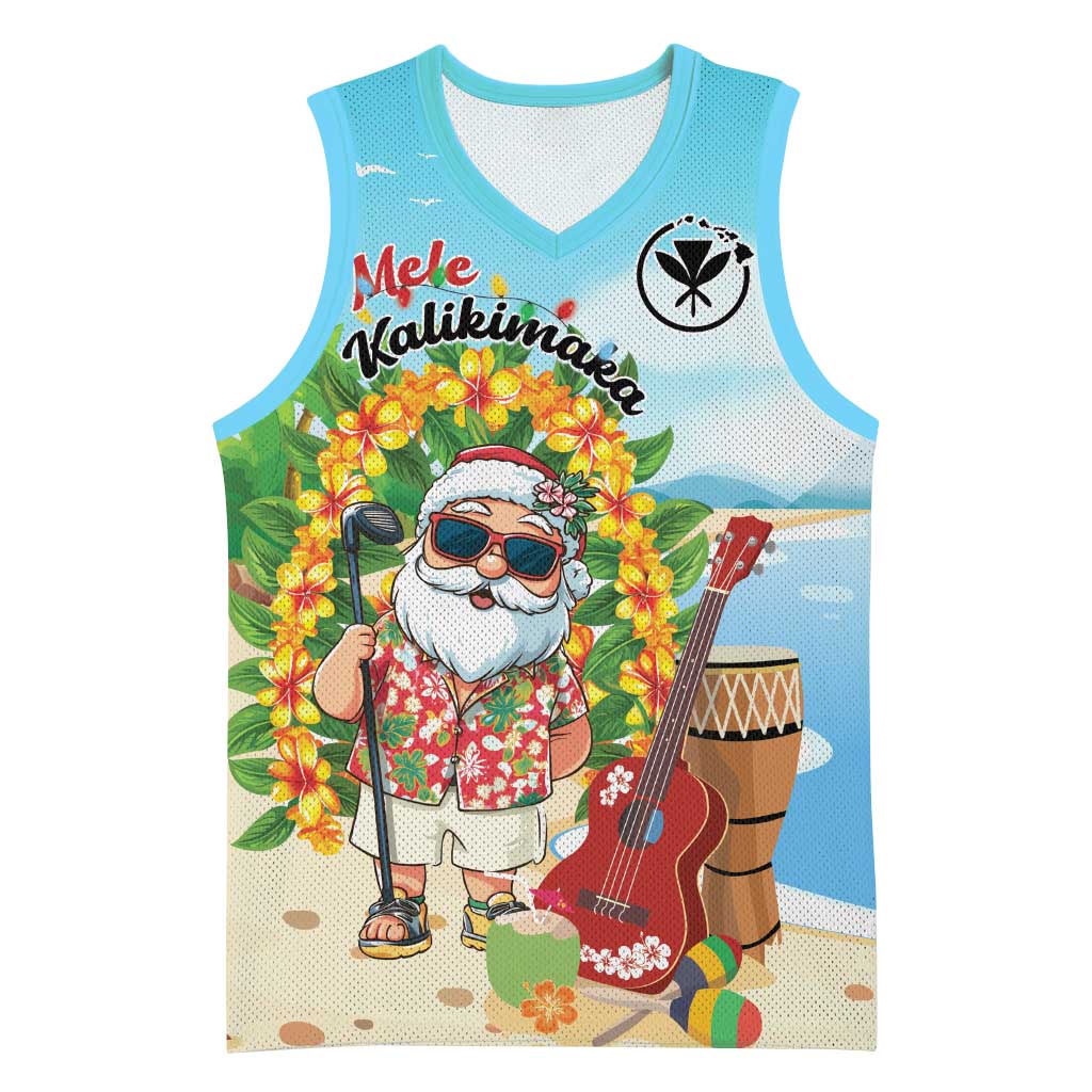 Personalized Hawaii Golf Christmas Basketball Jersey Mele Kalikimaka Funny Golfer Santa - Polynesian Pride