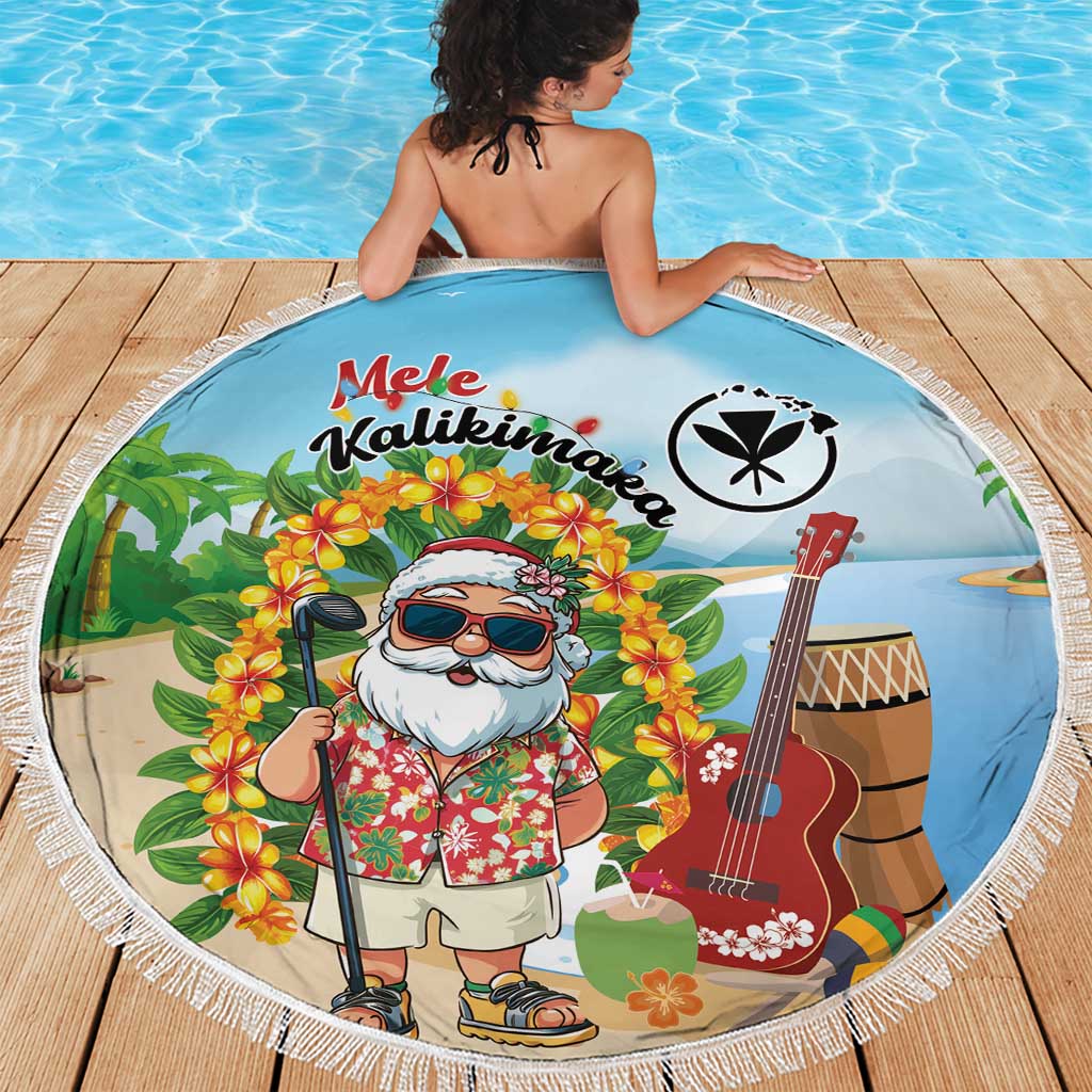Hawaii Golf Christmas Beach Blanket Mele Kalikimaka Funny Golfer Santa - Polynesian Pride