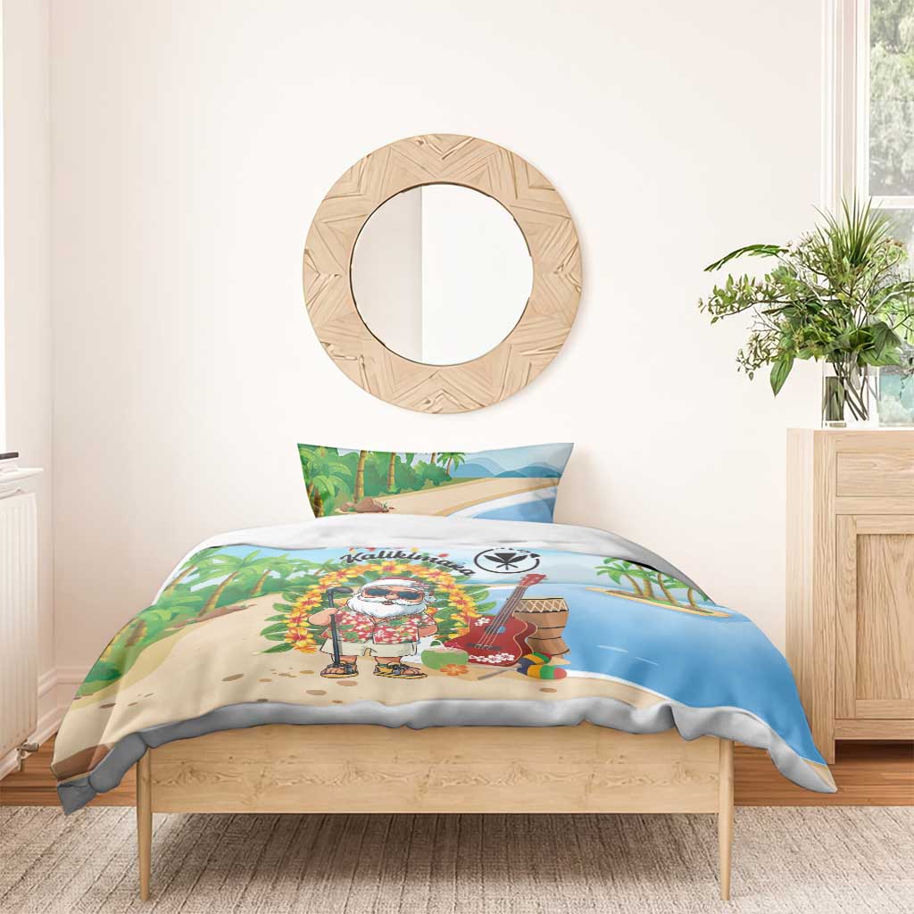 Hawaii Golf Christmas Bedding Set Mele Kalikimaka Funny Golfer Santa - Polynesian Pride