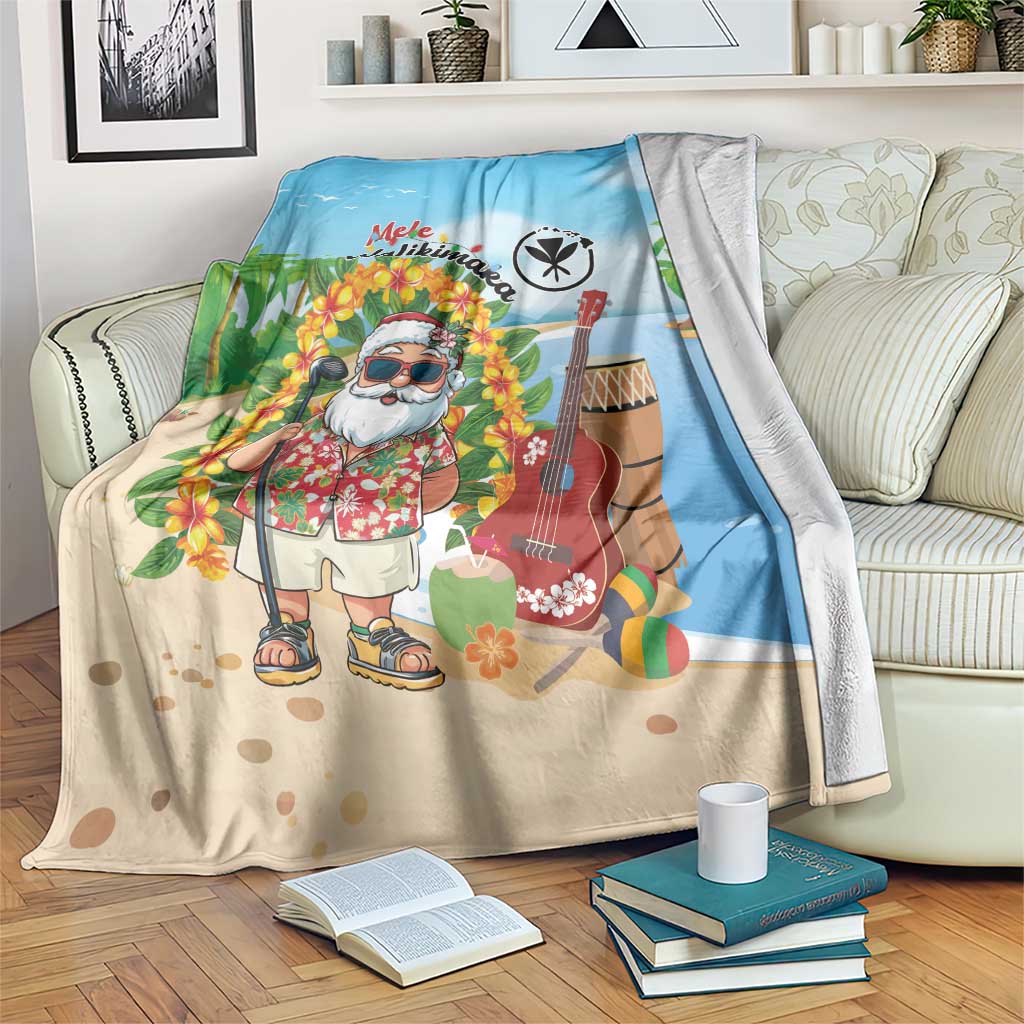 Hawaii Golf Christmas Blanket Mele Kalikimaka Funny Golfer Santa - Polynesian Pride