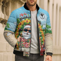 Personalized Hawaii Golf Christmas Bomber Puffer Jacket Mele Kalikimaka Funny Golfer Santa - Polynesian Pride