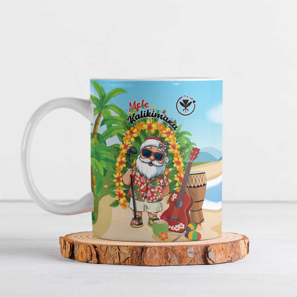 Personalized Hawaii Golf Christmas Ceramic Mug Mele Kalikimaka Funny Golfer Santa - Polynesian Pride