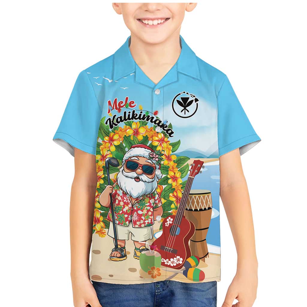 Personalized Hawaii Golf Christmas Family Matching Mermaid Dress and Hawaiian Shirt Mele Kalikimaka Funny Golfer Santa - Polynesian Pride