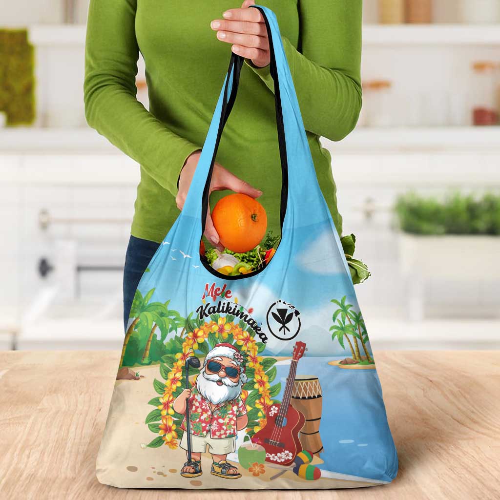 Hawaii Golf Christmas Grocery Bag Mele Kalikimaka Funny Golfer Santa - Polynesian Pride