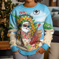 Personalized Hawaii Golf Christmas Kid Ugly Christmas Sweater Mele Kalikimaka Funny Golfer Santa - Polynesian Pride