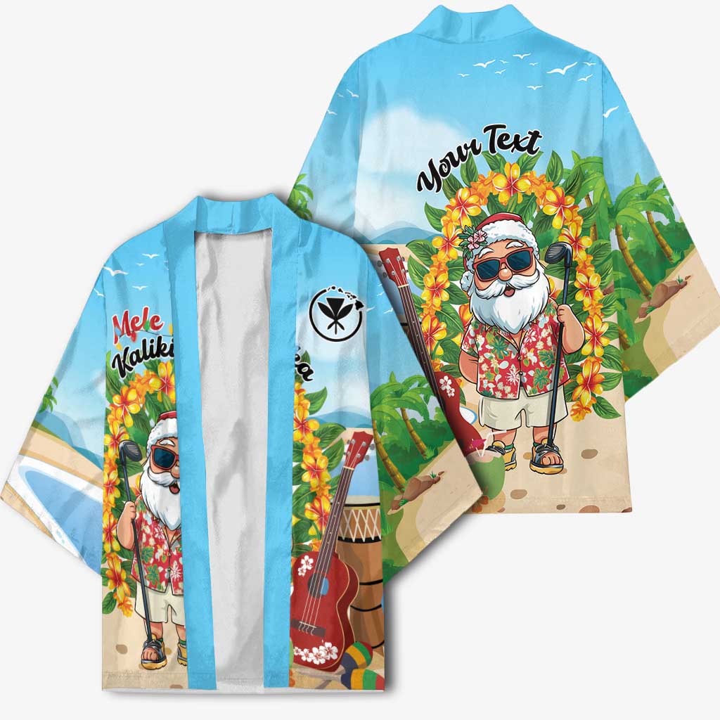 Personalized Hawaii Golf Christmas Kimono Mele Kalikimaka Funny Golfer Santa - Polynesian Pride