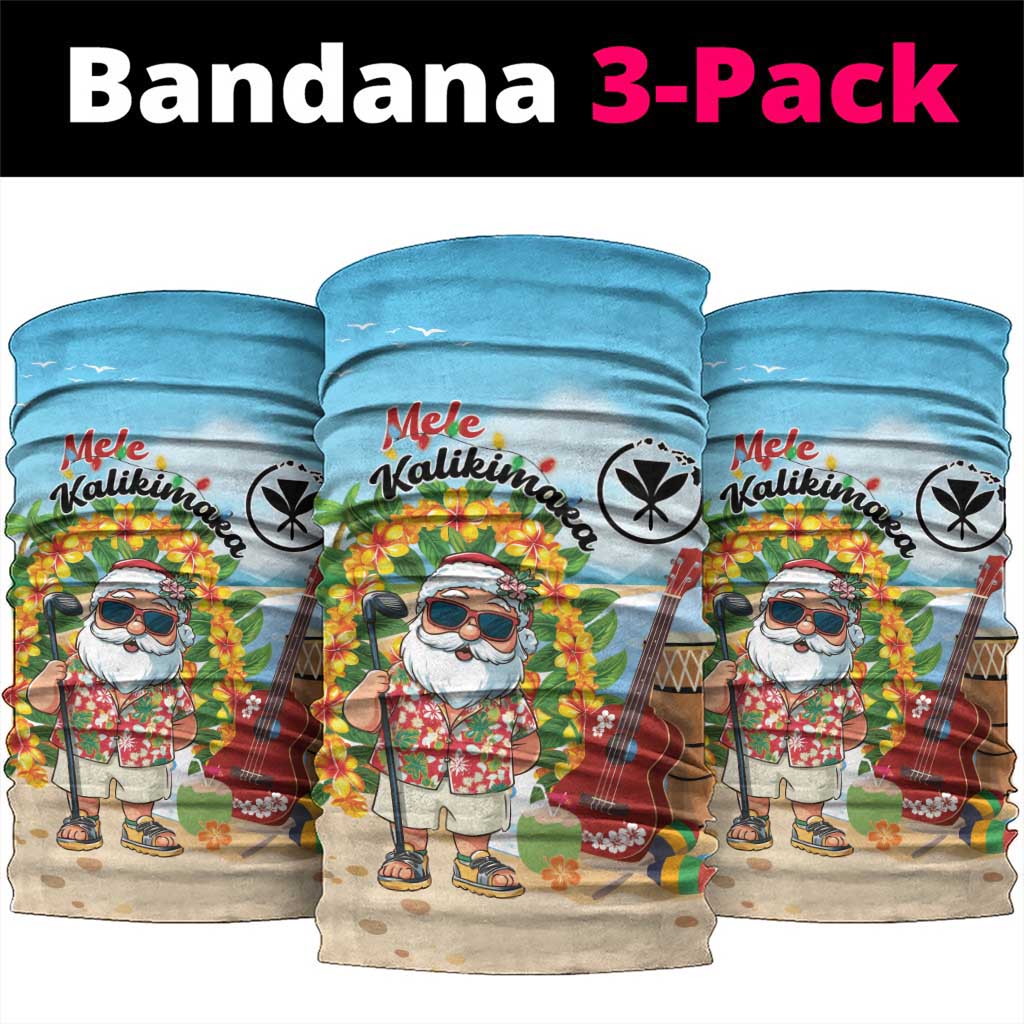 Hawaii Golf Christmas Neck Gaiter Mele Kalikimaka Funny Golfer Santa - Polynesian Pride