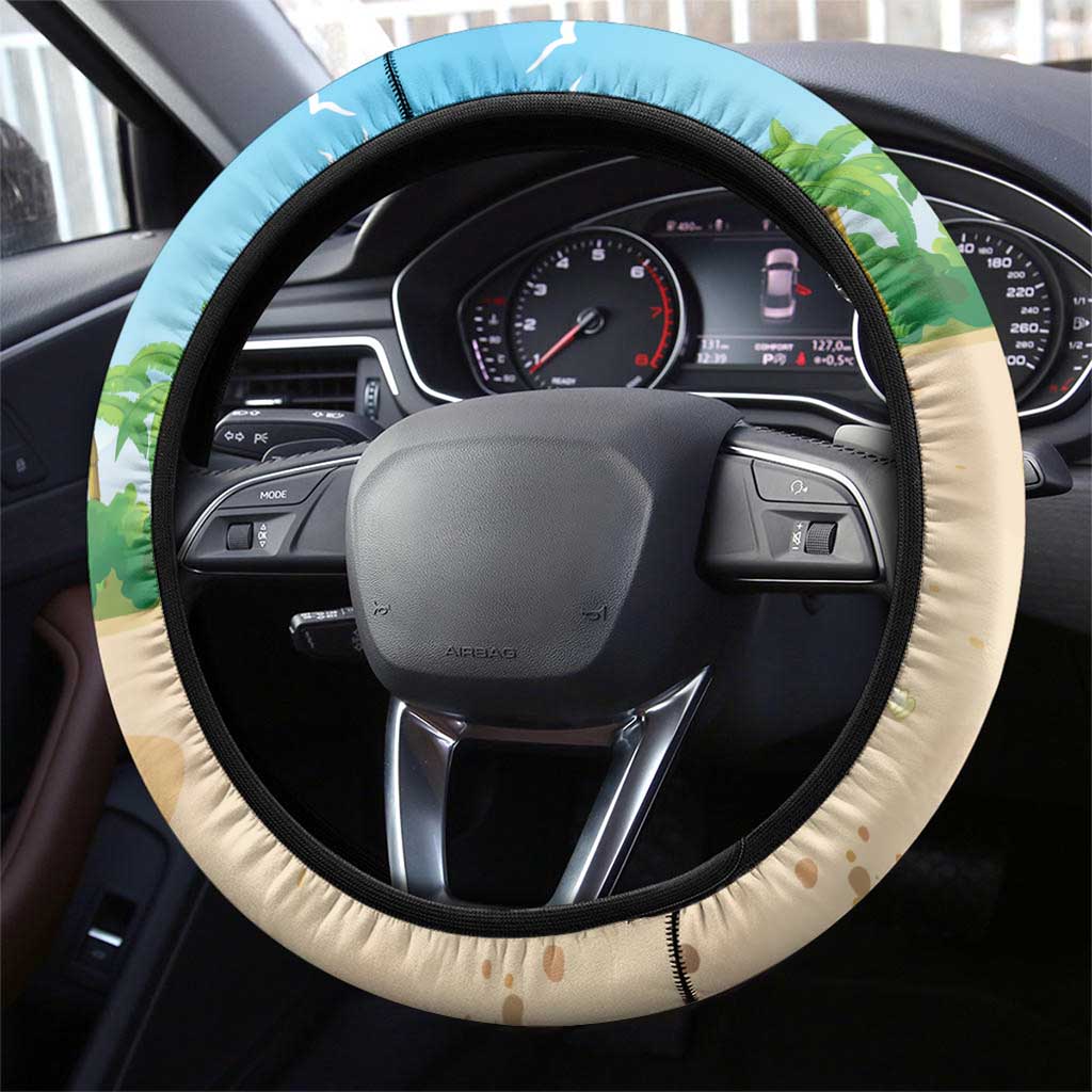 Hawaii Golf Christmas Steering Wheel Cover Mele Kalikimaka Funny Golfer Santa - Polynesian Pride