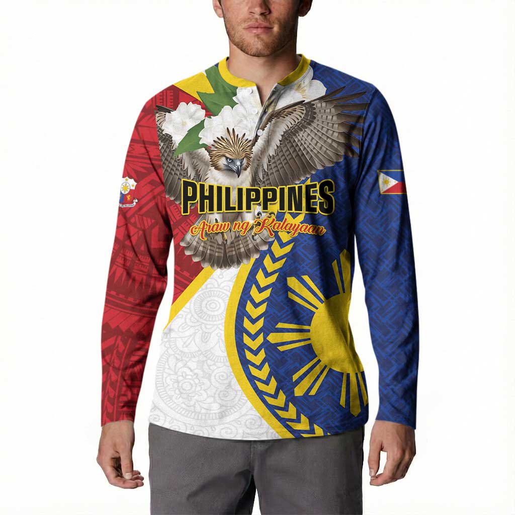 Personalized Philippines Button Sweatshirt Filipino Araw ng Kalayaan LT01 - Polynesian Pride