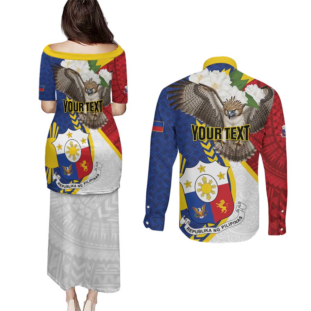 Personalized Philippines Couples Matching Puletasi and Long Sleeve Button Shirt Filipino Araw ng Kalayaan LT01 - Polynesian Pride