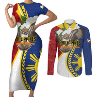Personalized Philippines Couples Matching Short Sleeve Bodycon Dress and Long Sleeve Button Shirt Filipino Araw ng Kalayaan LT01 Multicolor - Polynesian Pride