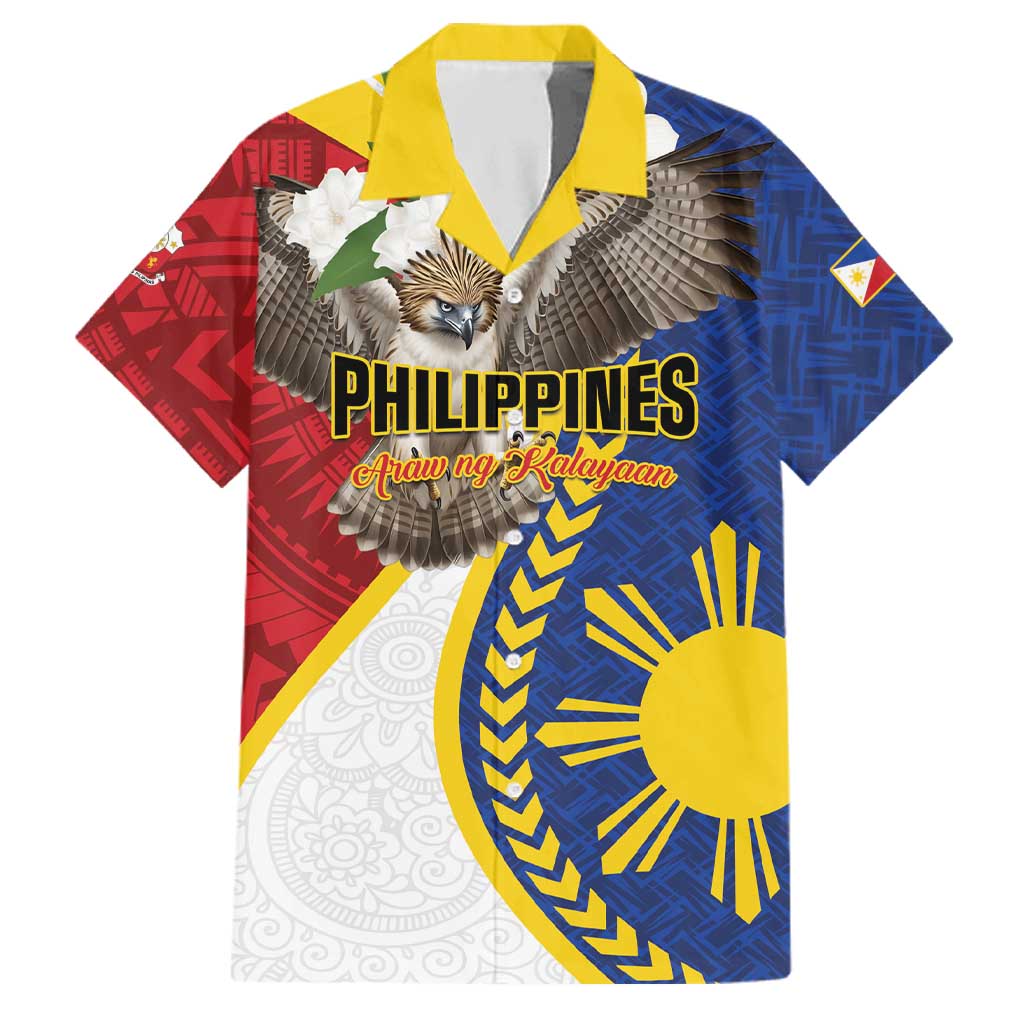 Personalized Philippines Family Matching Off Shoulder Short Dress and Hawaiian Shirt Filipino Araw ng Kalayaan LT01 Dad's Shirt - Short Sleeve Multicolor - Polynesian Pride
