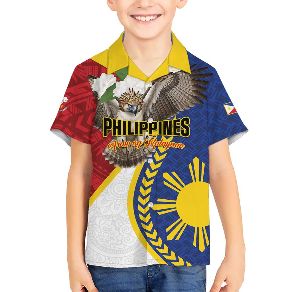 Personalized Philippines Family Matching Short Sleeve Bodycon Dress and Hawaiian Shirt Filipino Araw ng Kalayaan LT01 Son's Shirt Multicolor - Polynesian Pride