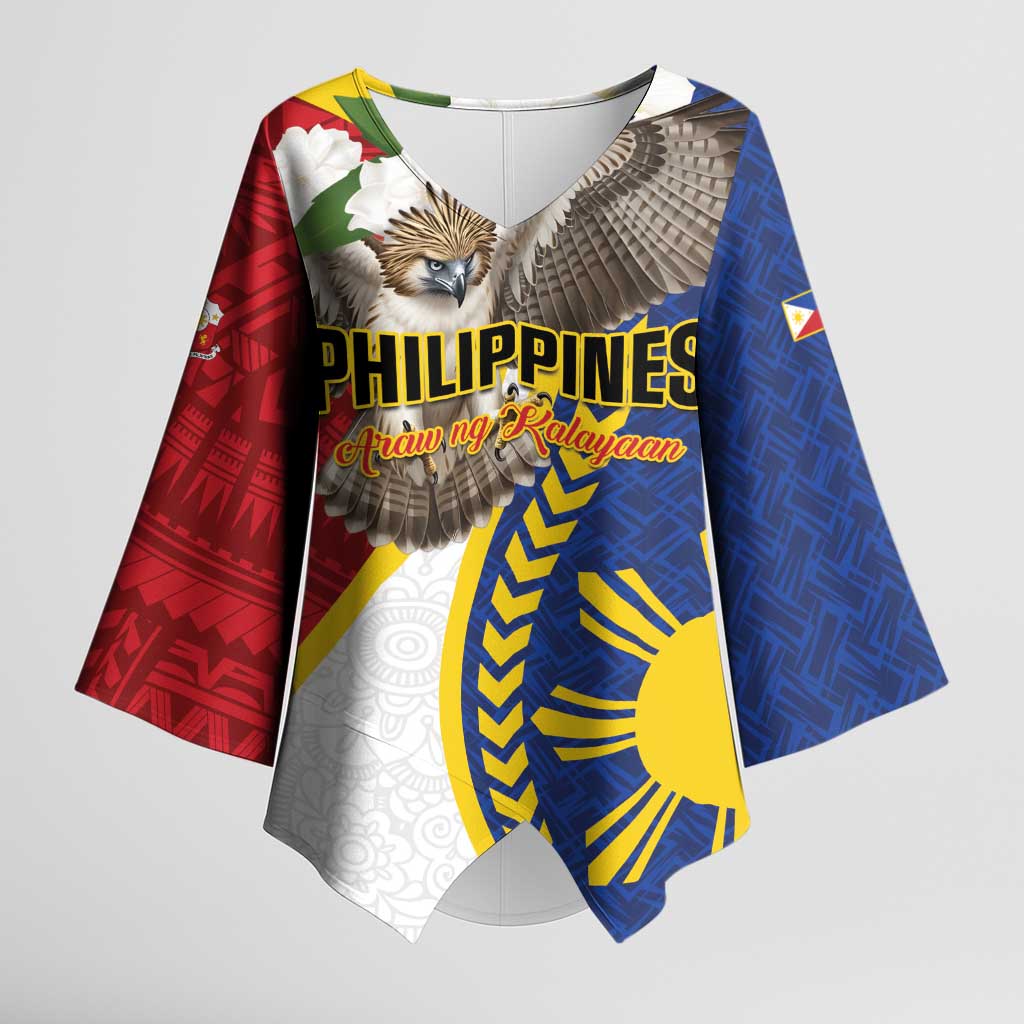 Personalized Philippines Kimono Sleeve Blouse Filipino Araw ng Kalayaan LT01 Female Multicolor - Polynesian Pride