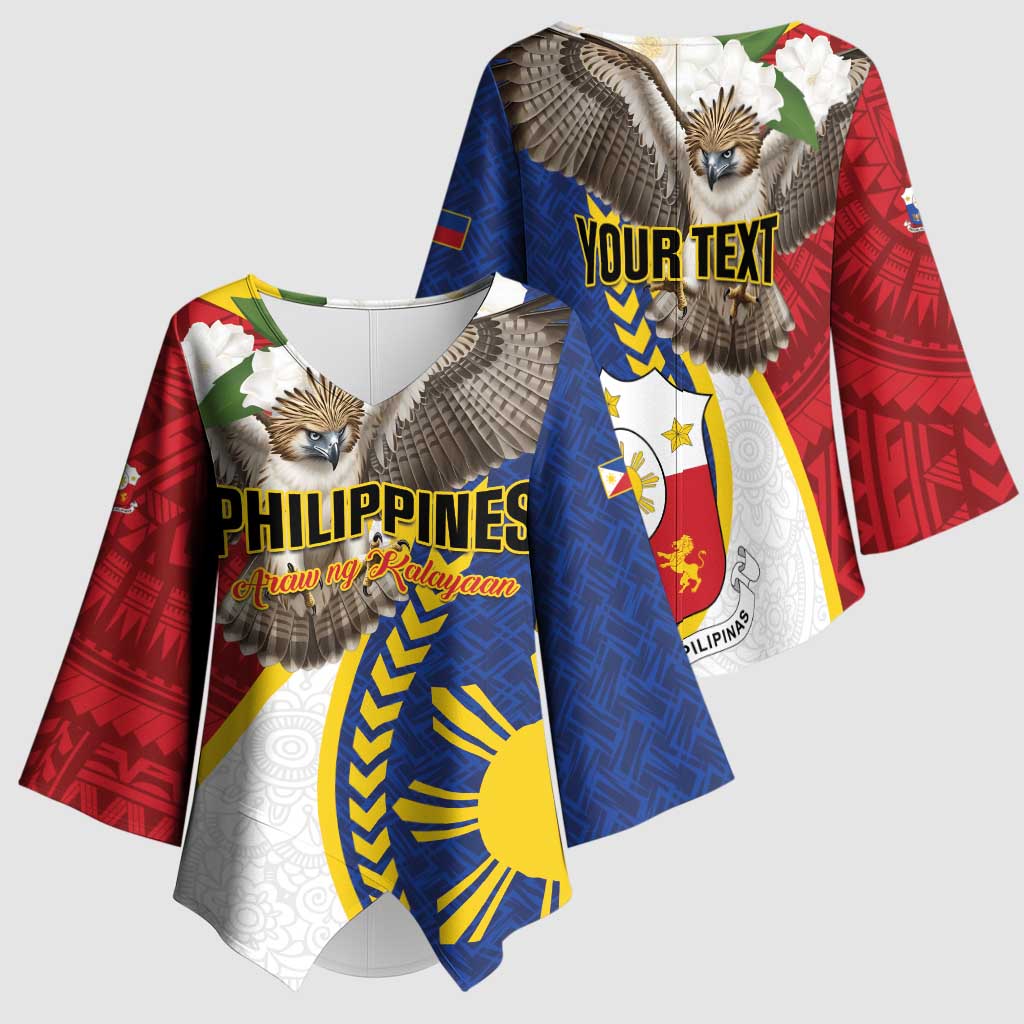Personalized Philippines Kimono Sleeve Blouse Filipino Araw ng Kalayaan LT01 - Polynesian Pride