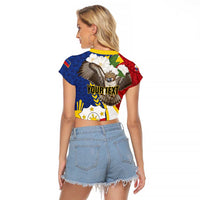 Personalized Philippines Raglan Cropped T Shirt Filipino Araw ng Kalayaan LT01 - Polynesian Pride