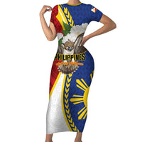Personalized Philippines Short Sleeve Bodycon Dress Filipino Araw ng Kalayaan LT01 Long Dress Multicolor - Polynesian Pride