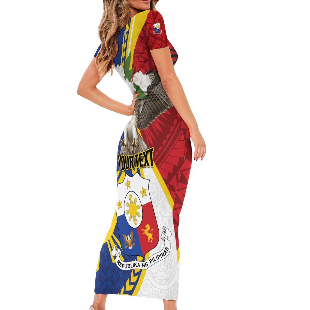 Personalized Philippines Short Sleeve Bodycon Dress Filipino Araw ng Kalayaan LT01 - Polynesian Pride
