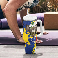 Personalized Philippines Tumbler With Handle Filipino Araw ng Kalayaan LT01 - Polynesian Pride