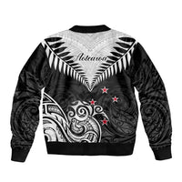 New Zealand Sleeve Zip Bomber Jacket Aotearoa Maori Kiwi Black Fern LT01 - Polynesian Pride