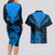 Personalised New Zealand Couples Matching Long Sleeve Bodycon Dress and Hawaiian Shirt Aotearoa Blue Maori Kiwi Blue Fern LT01 - Polynesian Pride