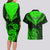 Personalised New Zealand Couples Matching Long Sleeve Bodycon Dress and Hawaiian Shirt Aotearoa Maori Kiwi Green Fern LT01 - Polynesian Pride