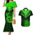 Personalised New Zealand Couples Matching Mermaid Dress And Hawaiian Shirt Aotearoa Maori Kiwi Green Fern LT01 Green - Polynesian Pride