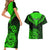 Personalised New Zealand Couples Matching Short Sleeve Bodycon Dress and Hawaiian Shirt Aotearoa Maori Kiwi Green Fern LT01 - Polynesian Pride