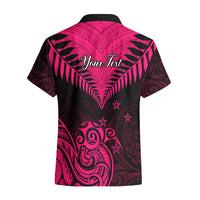 Personalised Aotearoa Hawaiian Shirt Maori Kiwi Pink Fern LT01 - Polynesian Pride