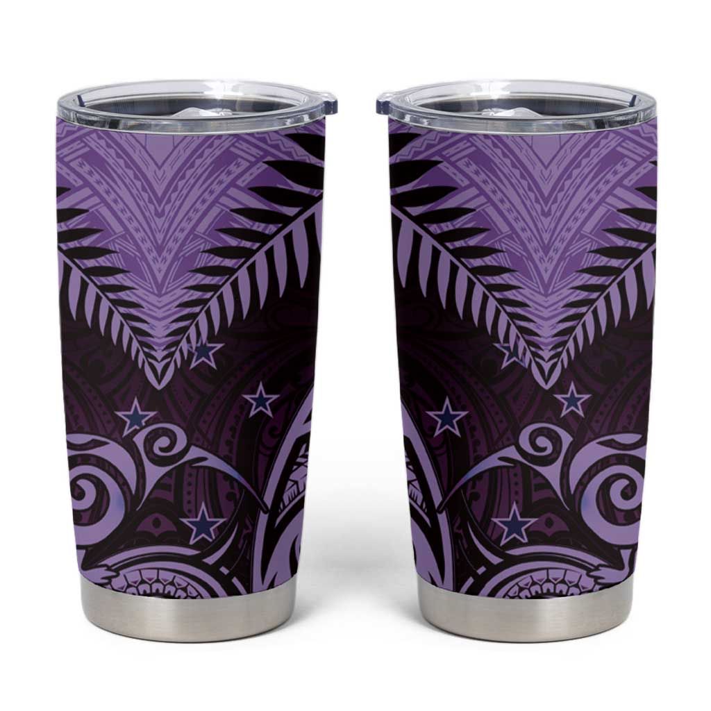 Aotearoa Tumbler Cup Maori Kiwi Purple Fern