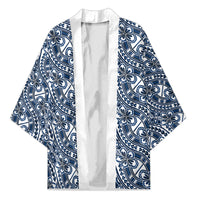 Hibiscus Bloom Island Tribal Waves Kimono Blue Polynesian Pattern LT01 Unisex Blue - Polynesian Pride