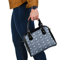 Hibiscus Bloom Island Tribal Waves Shoulder Handbag Blue Polynesian Pattern LT01 - Polynesian Pride