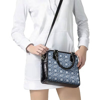 Hibiscus Bloom Island Tribal Waves Shoulder Handbag Blue Polynesian Pattern LT01 - Polynesian Pride